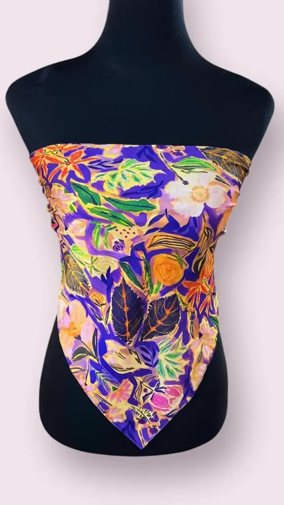 Bandana Top - Armani Silk Printed