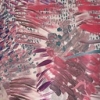 Color: White/Pink-Purple-Green Brushed Design