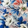 Color: Light Gray/White Big Flowers-Blue Leaves