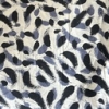 Color: Off White/Black-Blue Brushed Leaves