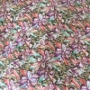 Color: White/Olive-Coral-Purple Flower Lines