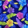 Color: Royal Blue/Pink-Purple Hawaian Flowers S
