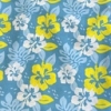 Color: Light Blue/Yellow Hawaian Flowers S