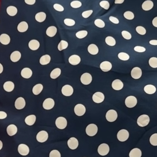 Color: Navy/Cream Polka Dots