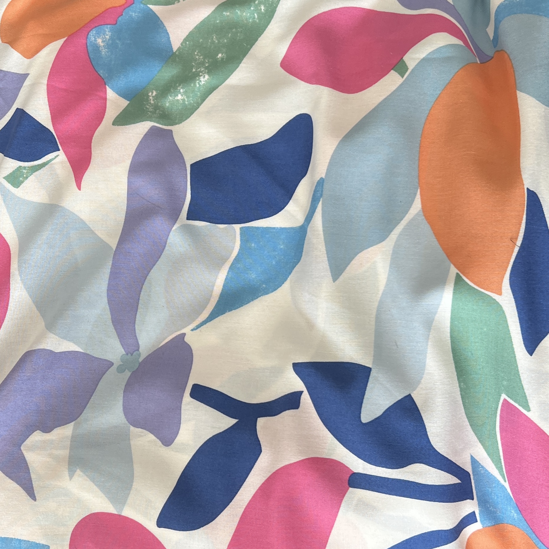 Color: White/Pink-Purple-Orange Big Flowers