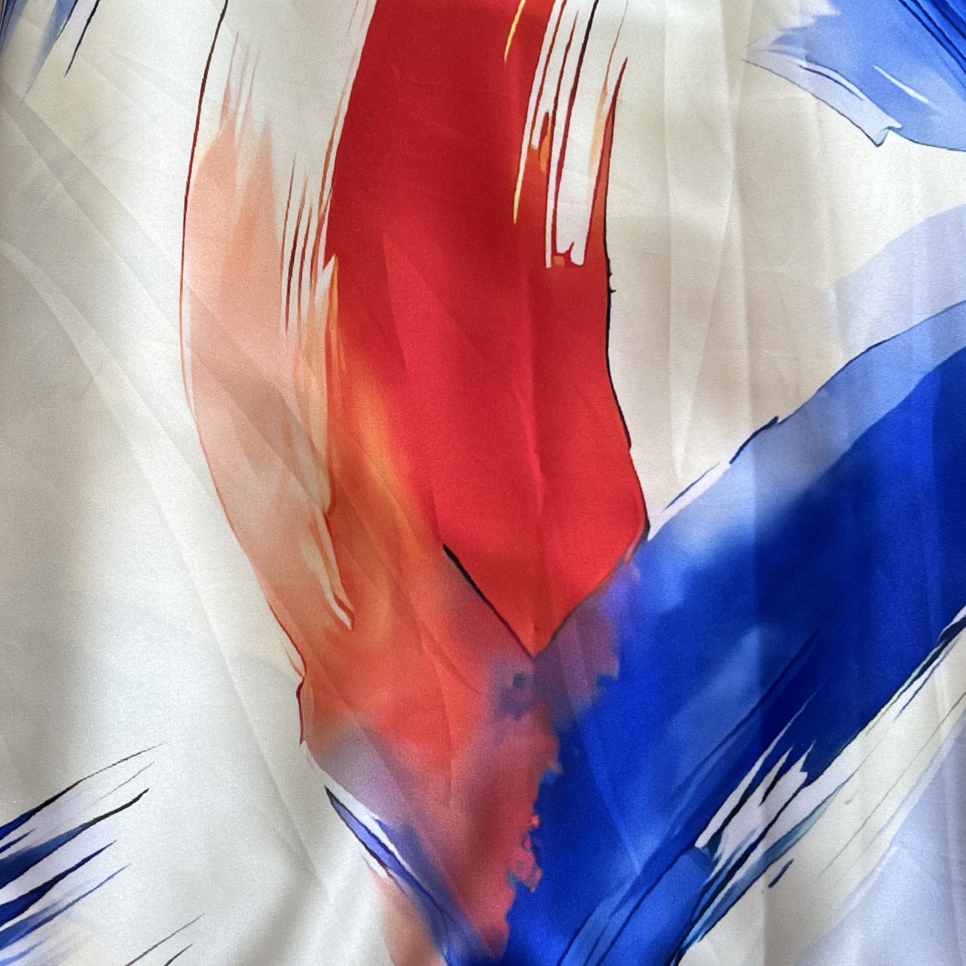 Color: Off White/Royal Blue Orange Big Brush