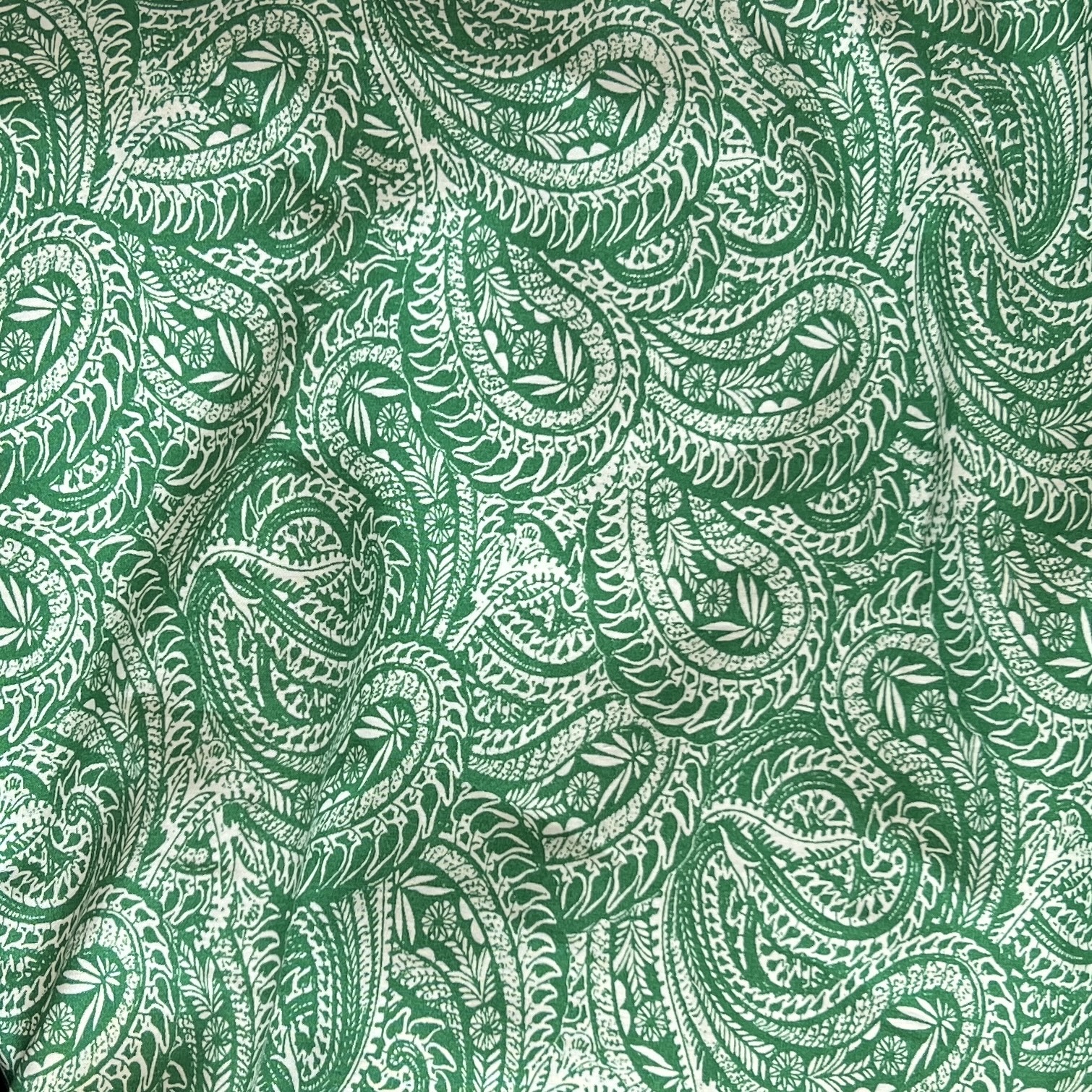 Color: Green/White Paisley