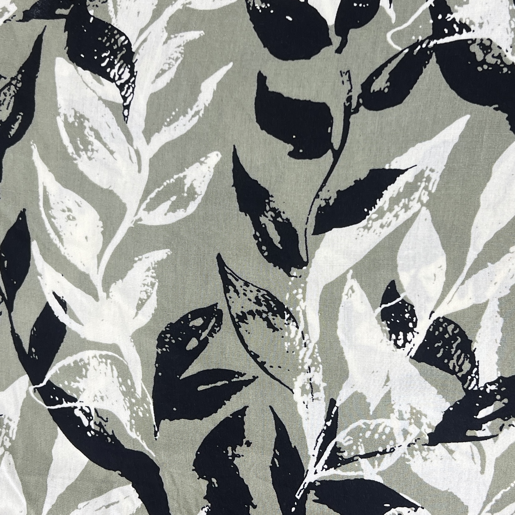 Color: Light Olive/Black White Leaves