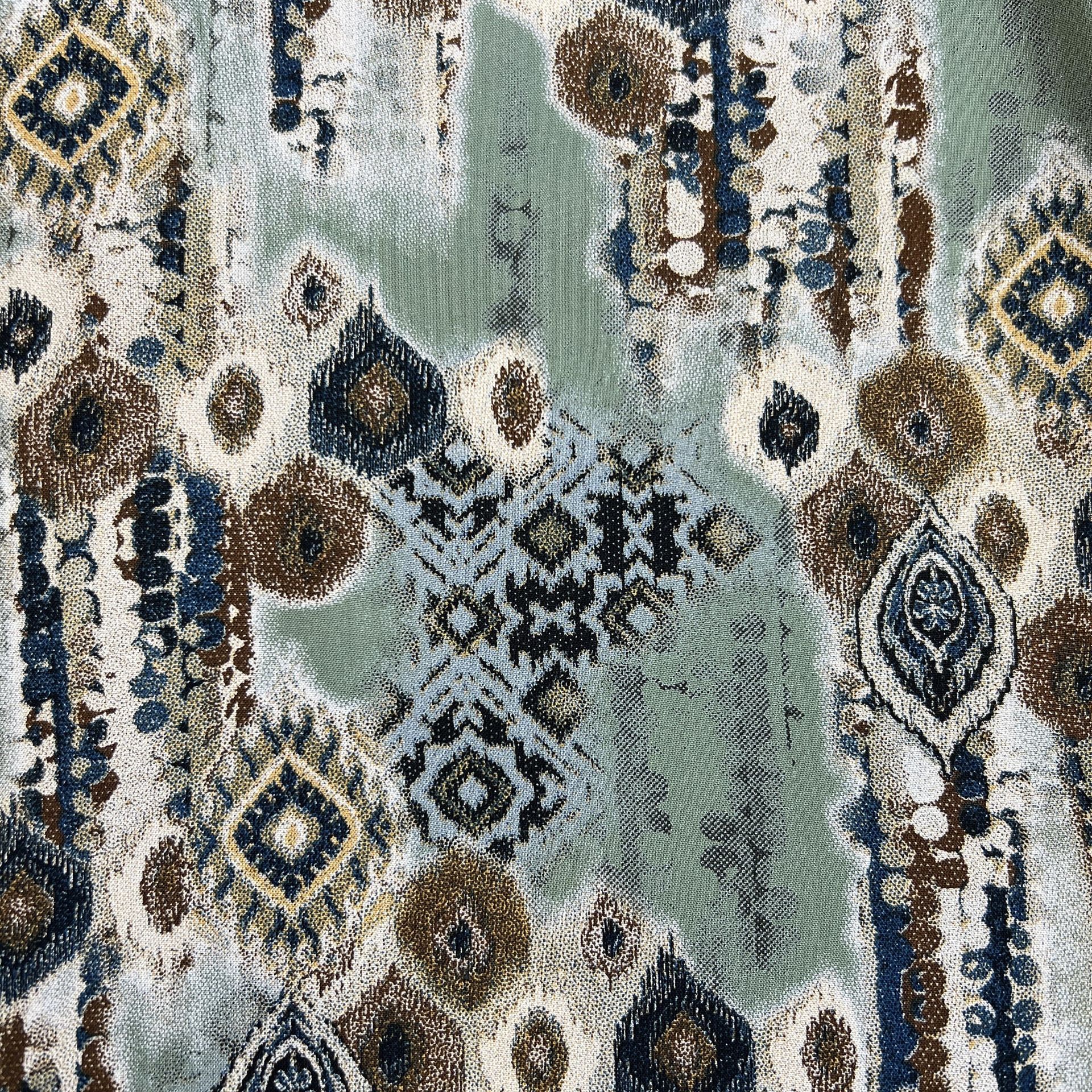 Color: Off Green/Blue-Brown Diamond Design