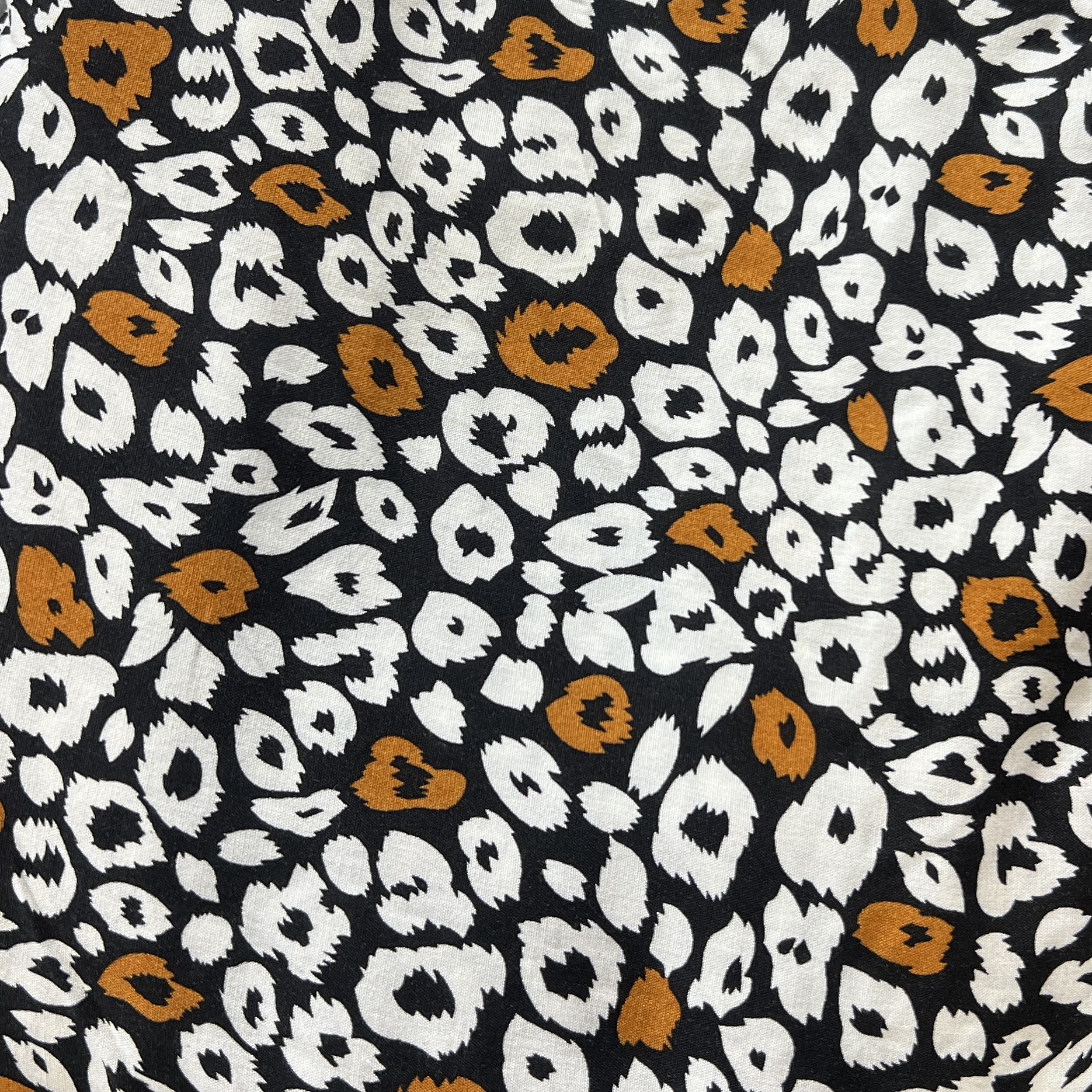 Color: Black/White-Orange Animal Print