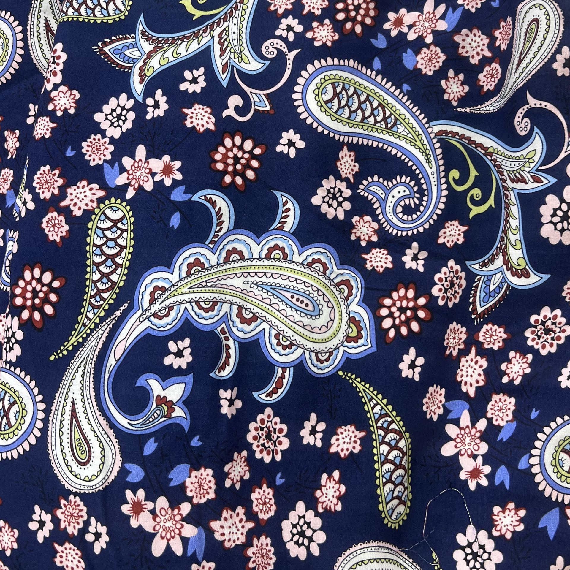 Color: Navy Blue/Red-White-Green Paisley