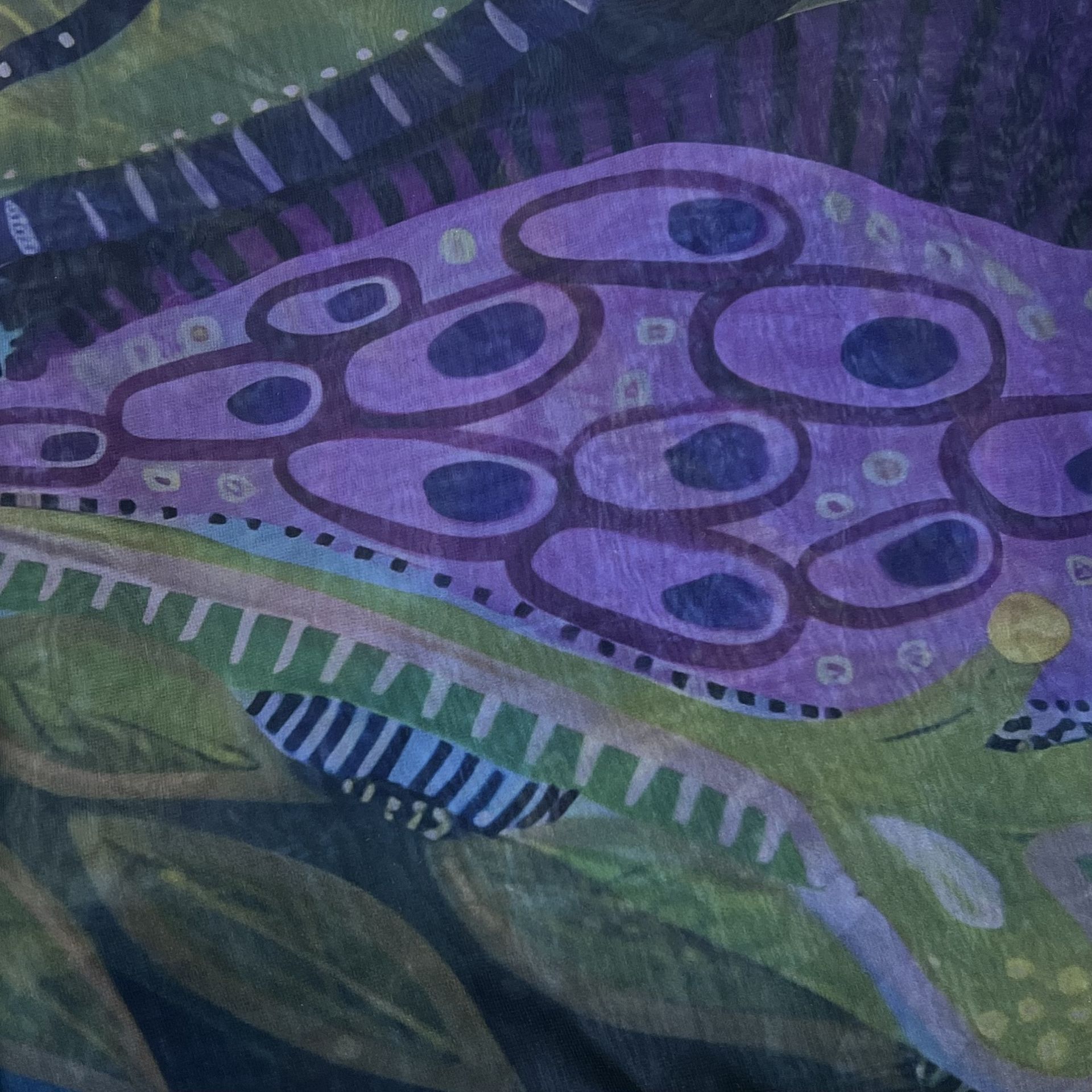 Color: Purple/Green Peacock Big Design