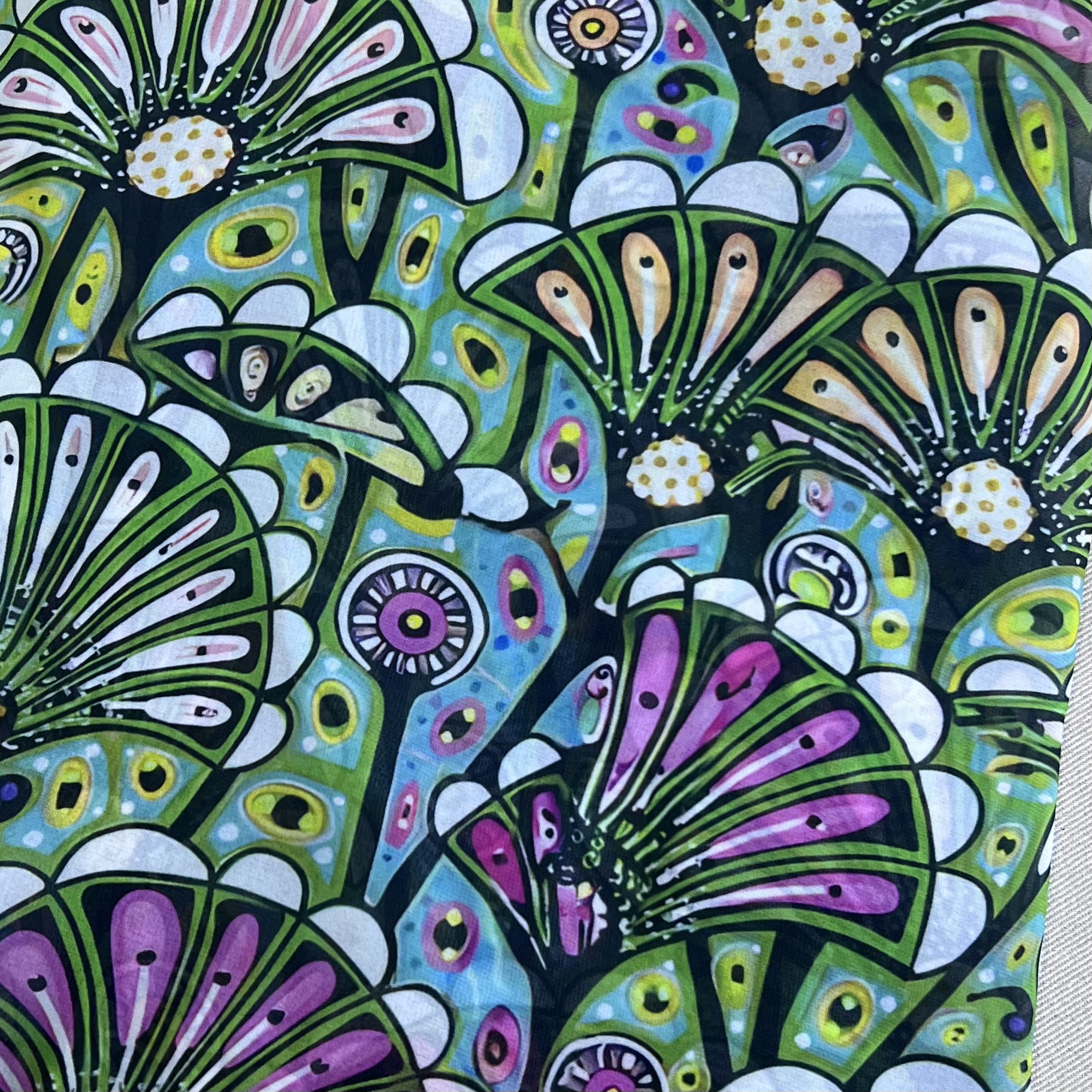 Color: Green/Purple/White Fun Design