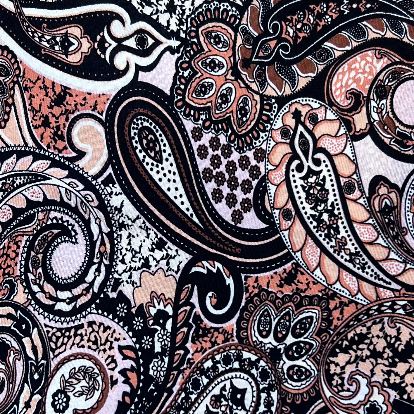 Color: Black/Orange Paisley