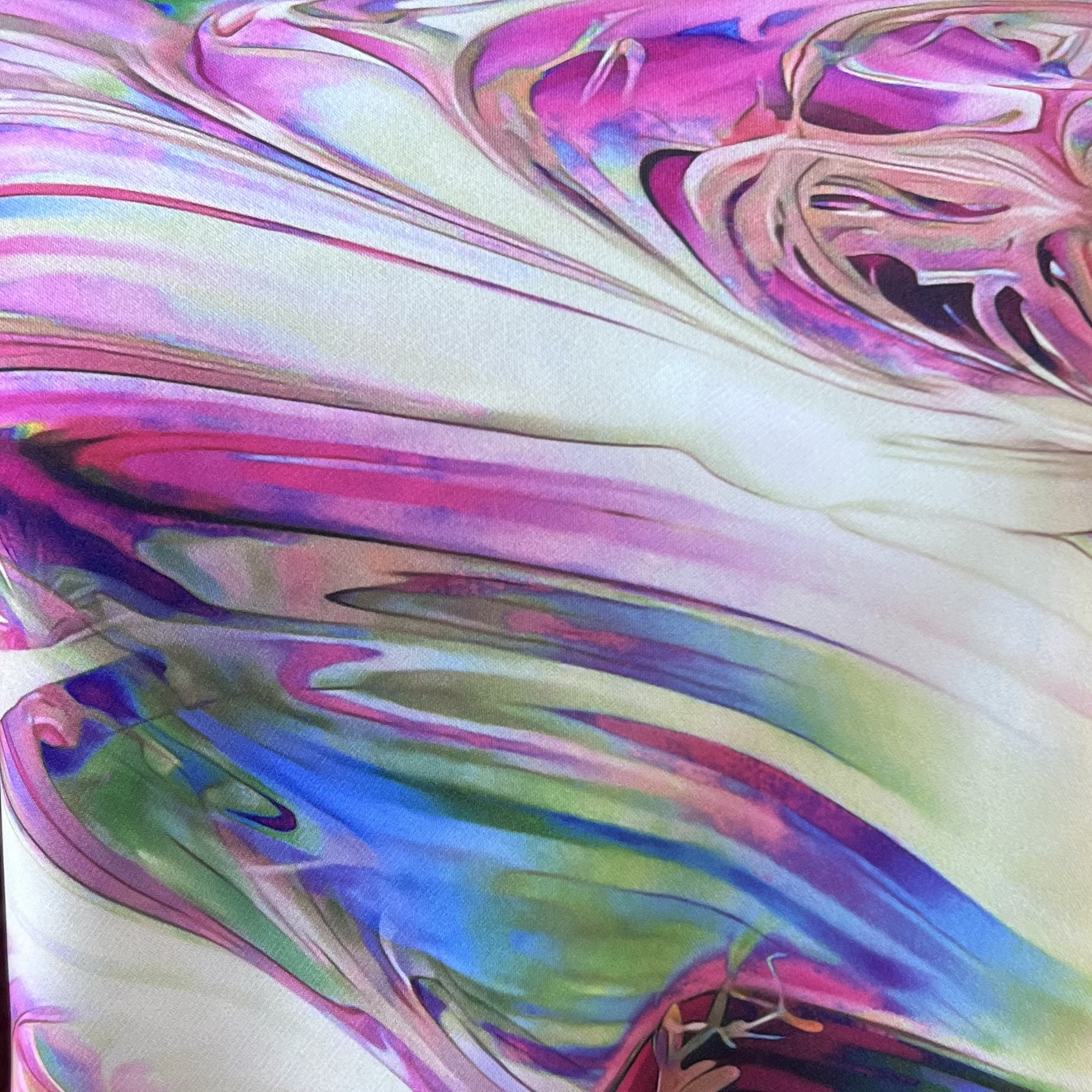 Color: Off White / Purple-Pink-Mint Design