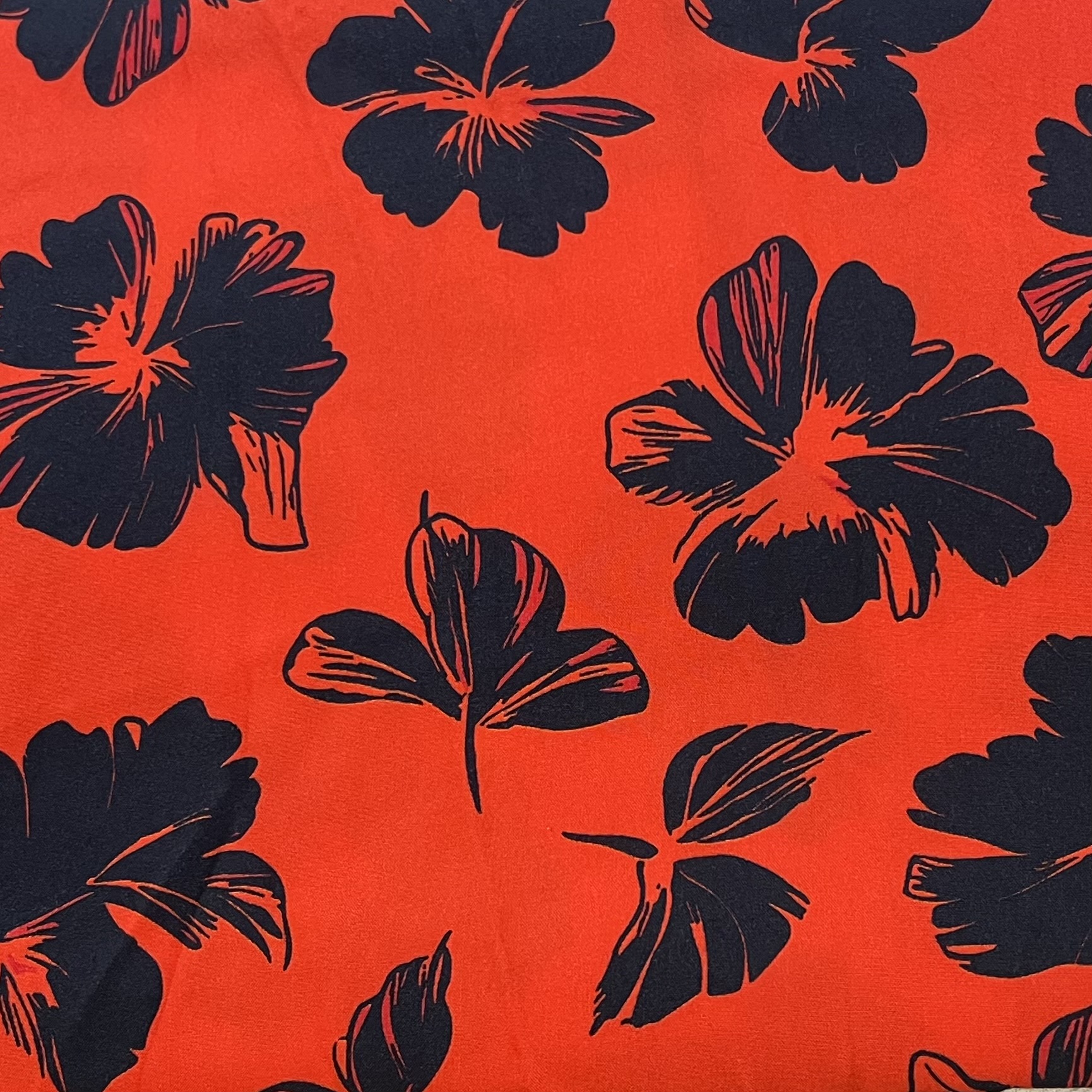 Color: Bright Red/Black Flowers