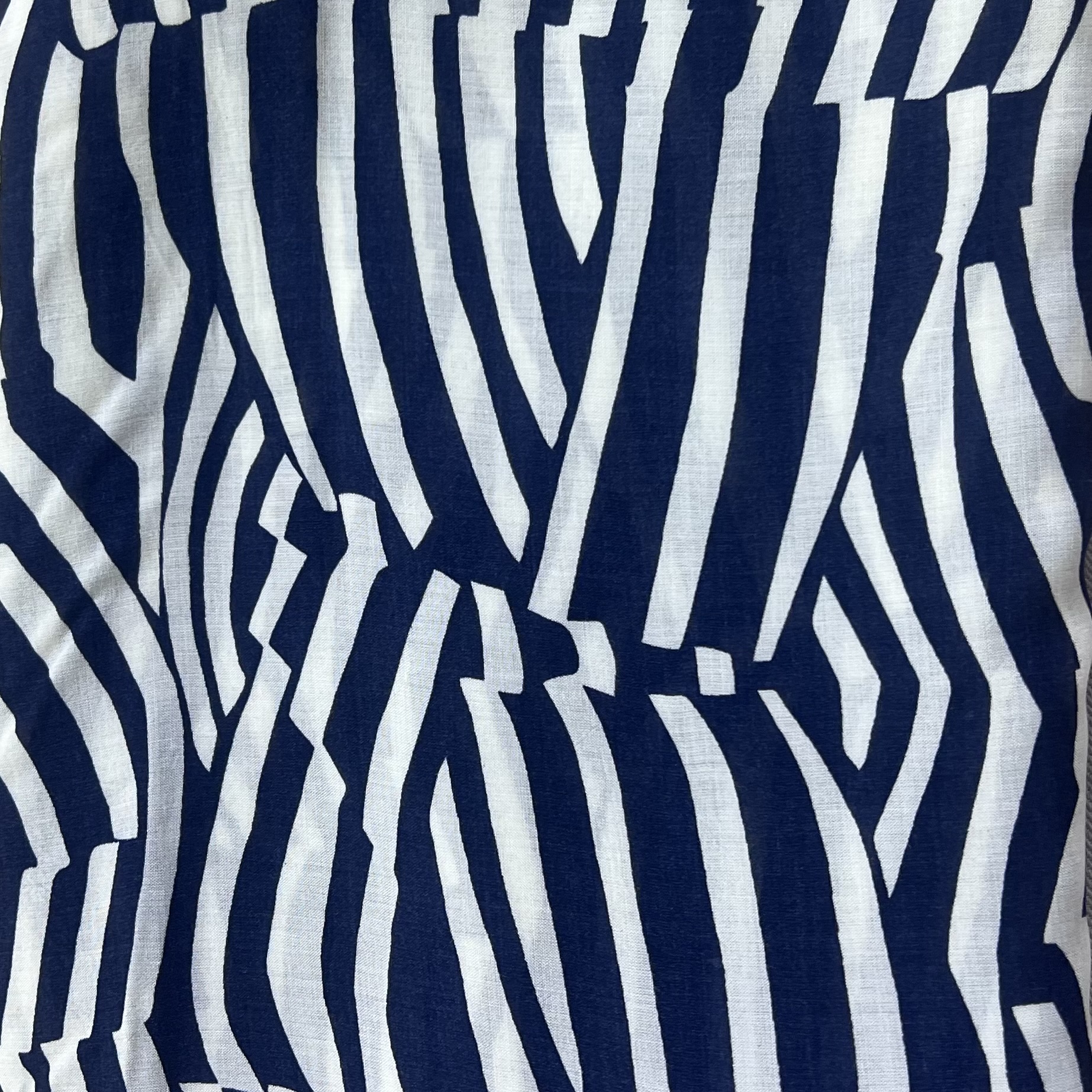 Color: Navy Blue/White Assymmetric Lines
