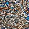 Color: White/Mustard-Blue Lines Paisley